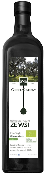 Oliwa z oliwek extra virgin ze wsi niefiltrowana BIO 500 ml — Greece Company