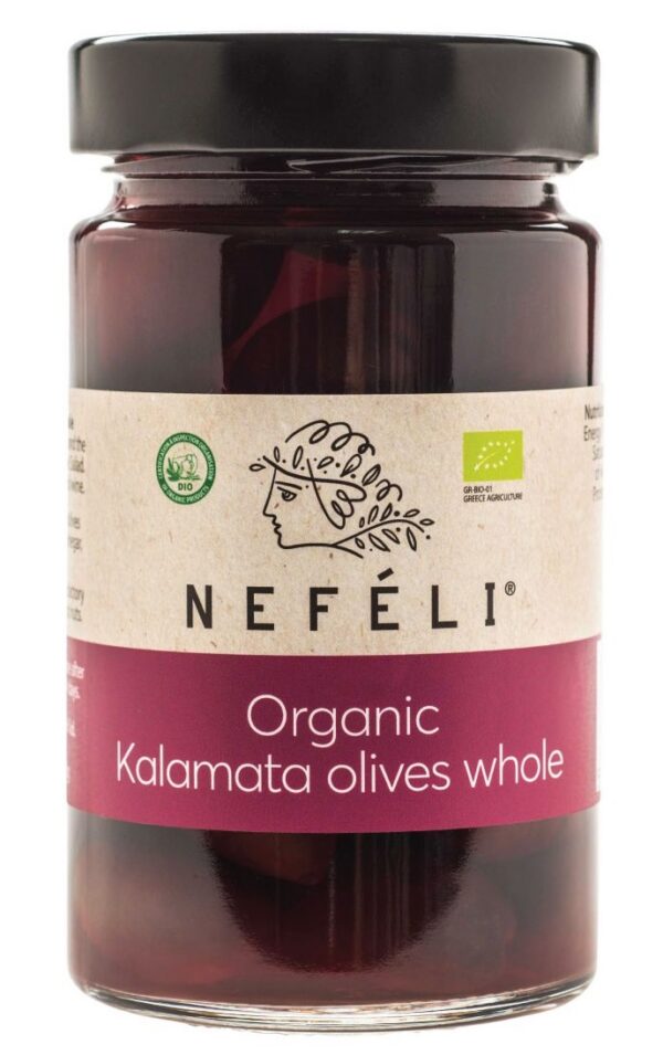 Oliwki czarne kalamata z pestką w zalewie BIO 300 g (170 g) — Nefeli