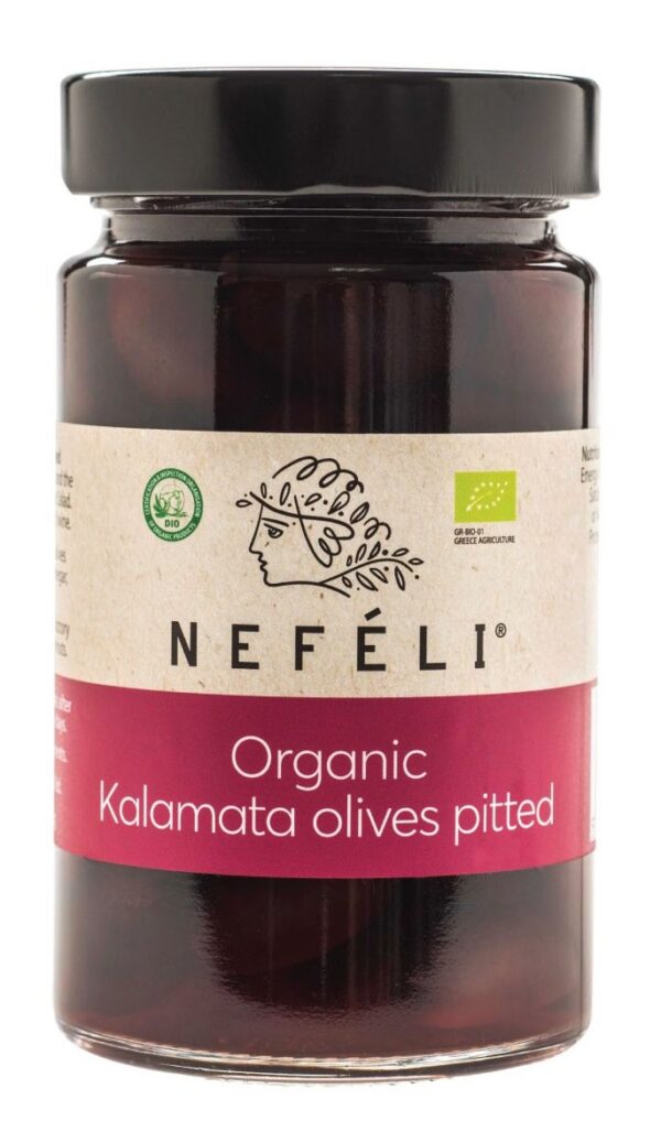Oliwki czarne kalamata bez pestek w zalewie BIO 295 g (160 g) — Nefeli