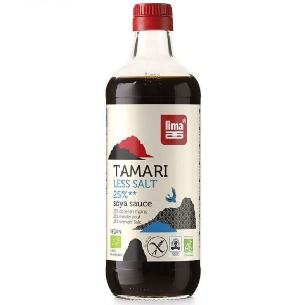 Sos sojowy tamari 25 % mniej soli bezglutenowy BIO 500 ml — Lima