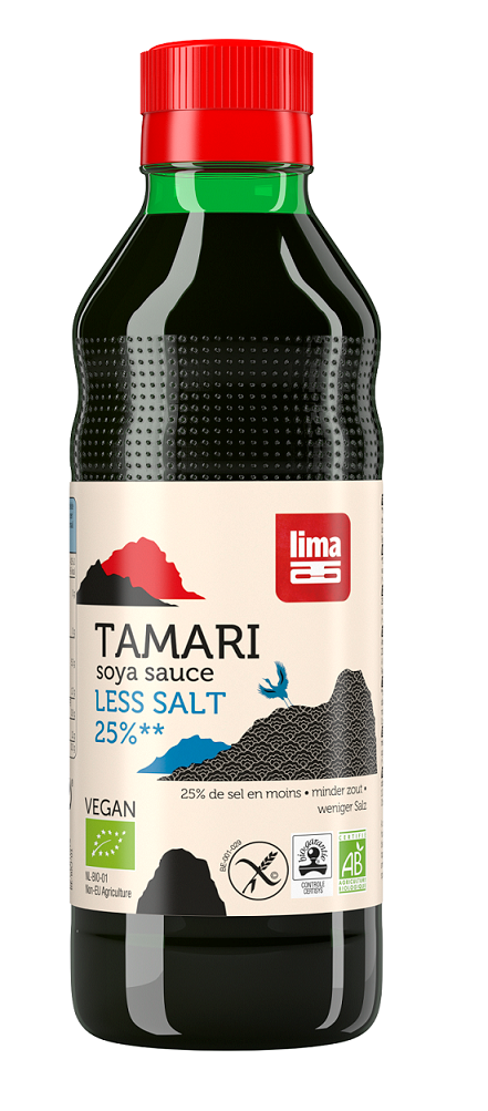 Sos sojowy tamari 25 % mniej soli bezglutenowy BIO 250 ml — Lima