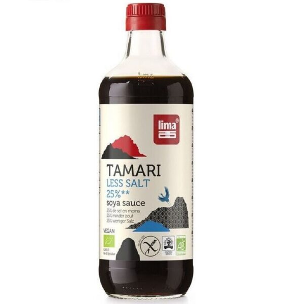 Sos sojowy tamari 50 % mniej soli bezglutenowy BIO 500 ml — Lima