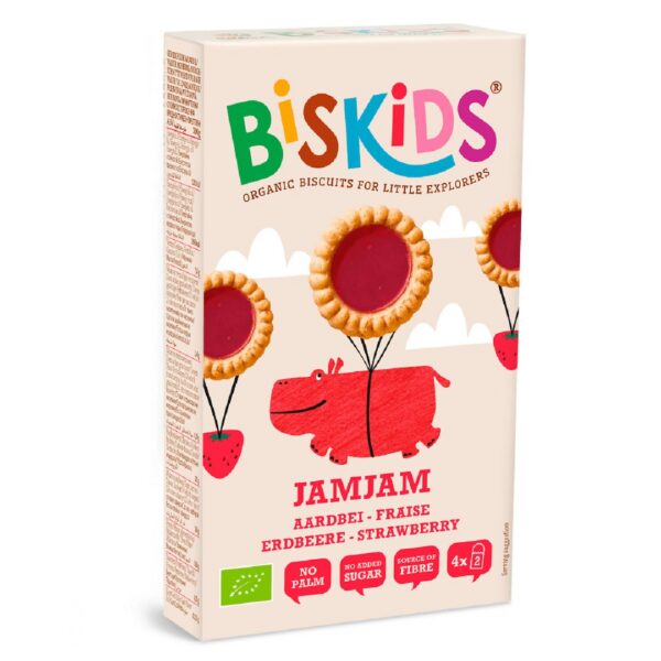 Ciasteczka z nadzieniem truskawkowym margaretki BIO 100 g — Biskids