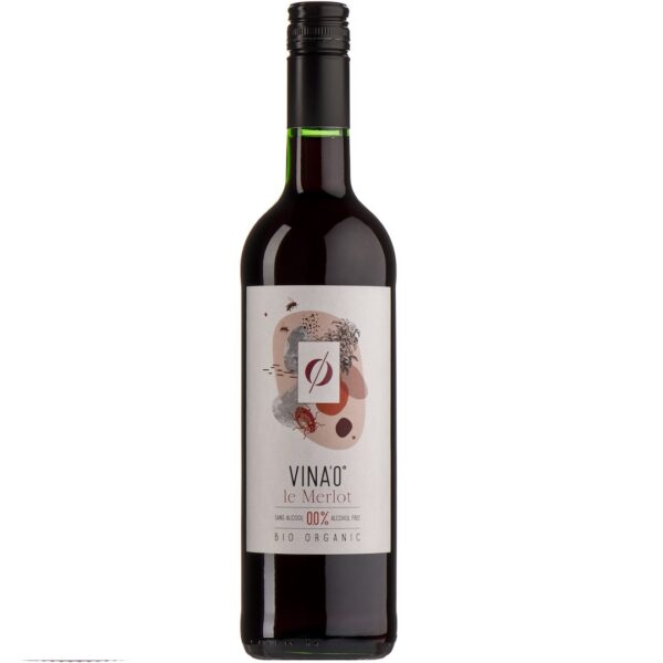 Wino bezalkoholowe le merlot czerwone słodkie BIO 735 ml — VINA0