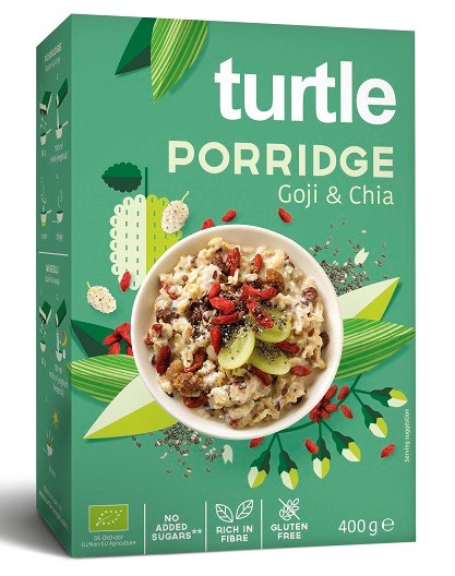 Owsianka z jagodami goji i nasionami chia bez dodatku cukrów bezglutenowa BIO 400 g — Turtle