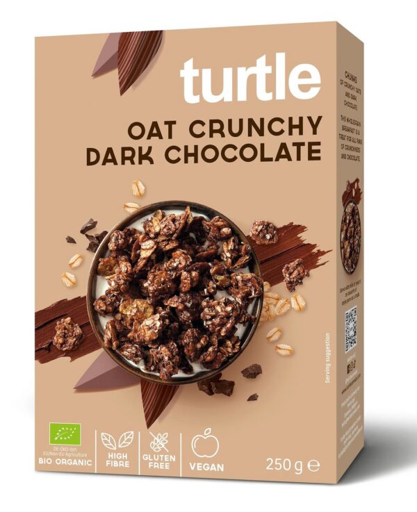 Musli owsiane z gorzką czekoladą bezglutenowe BIO 250 g — Turtle