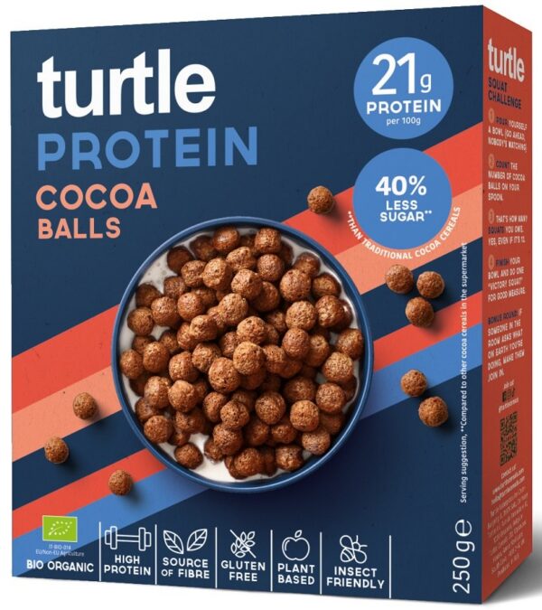 Kulki proteinowe kakaowe bezglutenowe BIO 250 g — Turtle