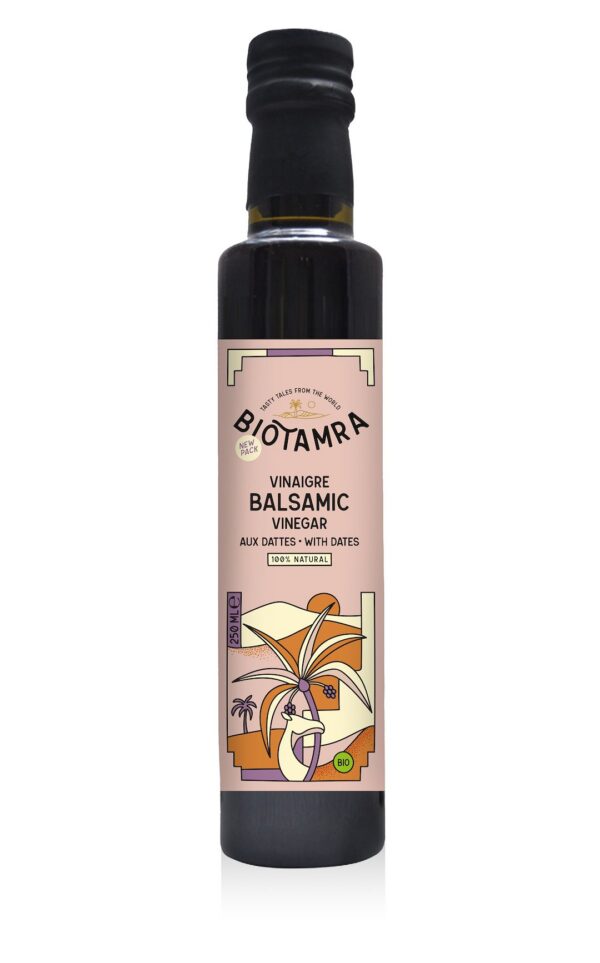 Ocet balsamiczny daktylowy bez dodatku cukrów BIO 250 ml — Biotamra