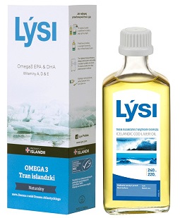 Tran islandzki MSC omega-3 (1080 mg) naturalny 240 ml — Lysi