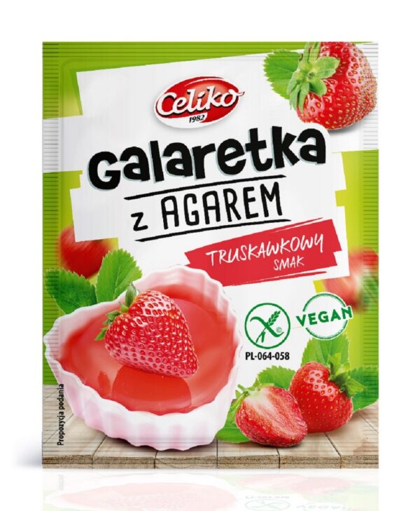 Galaretka z agarem o smaku truskawkowym bezglutenowa 45 g — Celiko