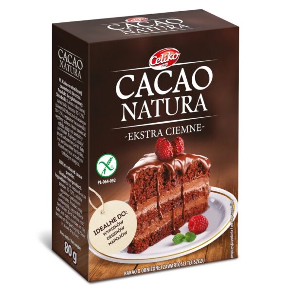 Kakao sproszkowane odtłuszczone bezglutenowe 80 g — Celiko