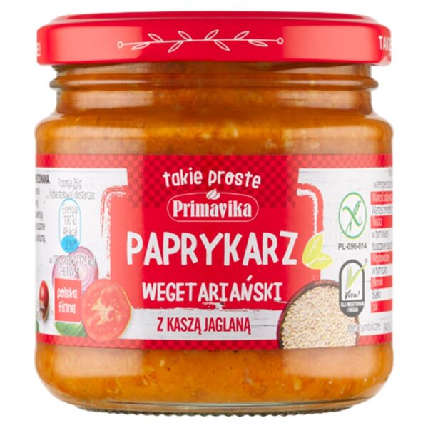 Paprykarz wegański z kaszą jaglaną bezglutenowy 160 g — Primavika