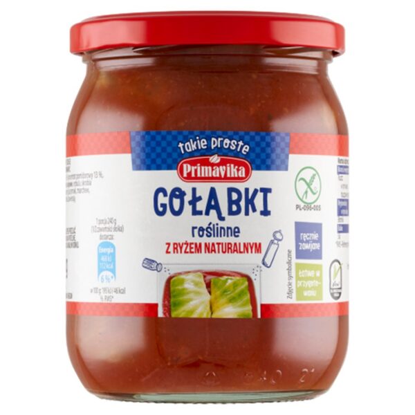 Gołąbki wegańskie z ryżem i pieczarkami w sosie pomidorowym bezglutenowe 480 g — Primavika