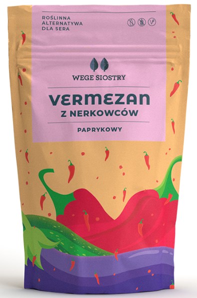 Wegańska alternatywa sera twardego tartego z orzechów nerkowca z papryką wędzoną bezglutenowa 90 g — Wege Siostry