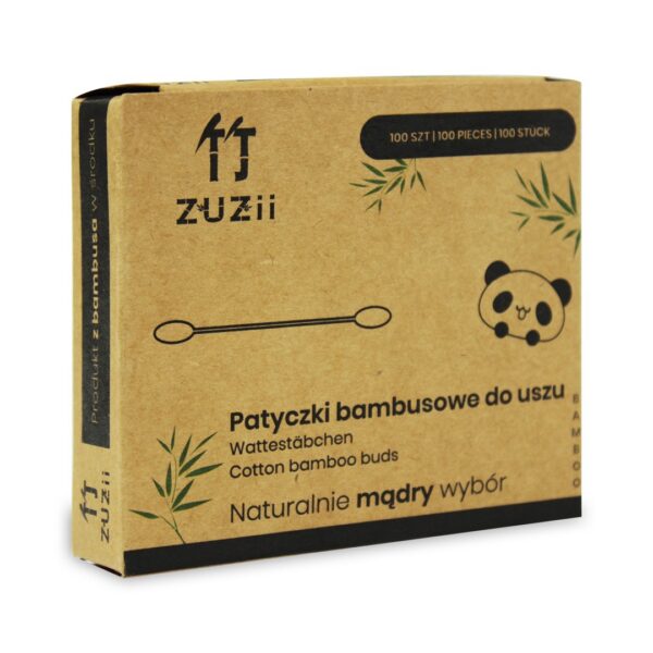 Patyczki higieniczne bambusowe z bawełną 100 szt. — Zuzii
