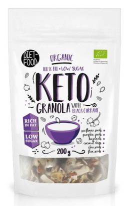 Granola czarna porzeczka bez dodatku cukrów keto BIO 200 g — Diet-food