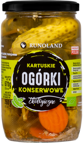 Ogórki konserwowe kartuskie BIO 670 g (360 g) — Runoland