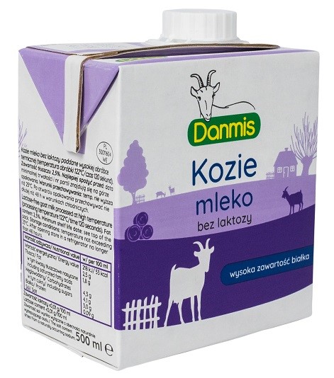 Kozie mleko bez laktozy UHT (2,5 % tłuszczu) 500 ml — Danmis