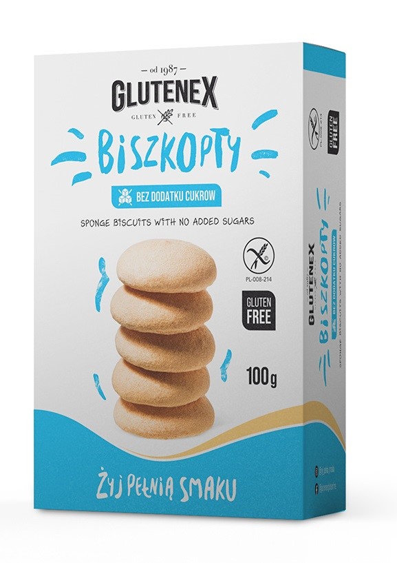 Biszkopty bez dodatku cukrów bezglutenowe 100 g — Glutenex