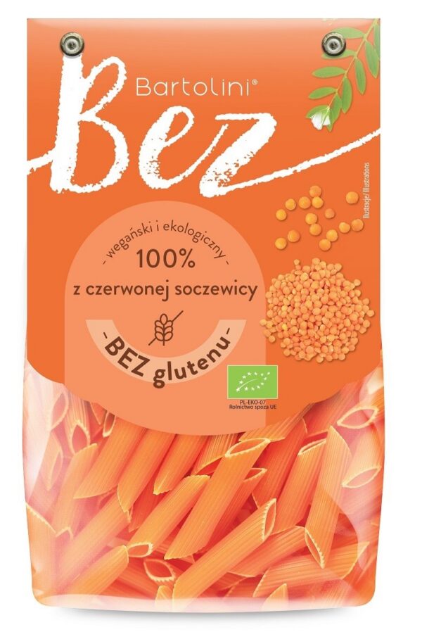 Makaron proteinowy (z soczewicy czerwonej) penne bezglutenowy BIO 250 g — Bartolini