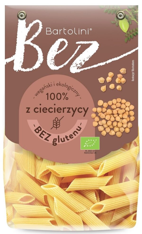 Makaron proteinowy (z ciecierzycy) penne bezglutenowy BIO 250 g — Bartolini