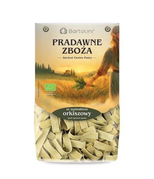Makaron (orkiszowy szpinakowy) wstążki BIO 250 g — Bartolini