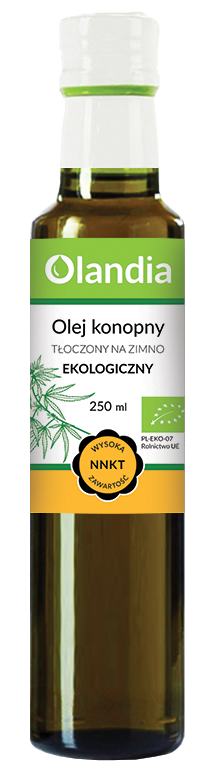 Olej konopny tłoczony na zimno BIO 250 ml — Olandia