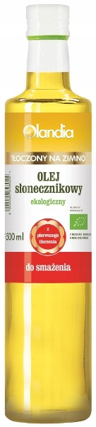 Olej słonecznikowy do smażenia tłoczony na zimno BIO 500 ml — Olandia