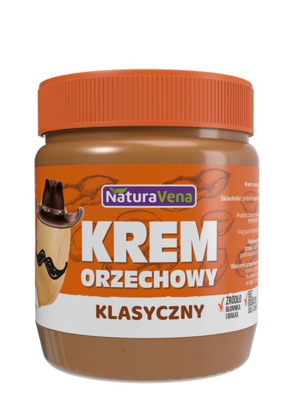 Krem orzechowy klasyczny 100 % bez dodatku soli i cukrów 340 g — Naturavena