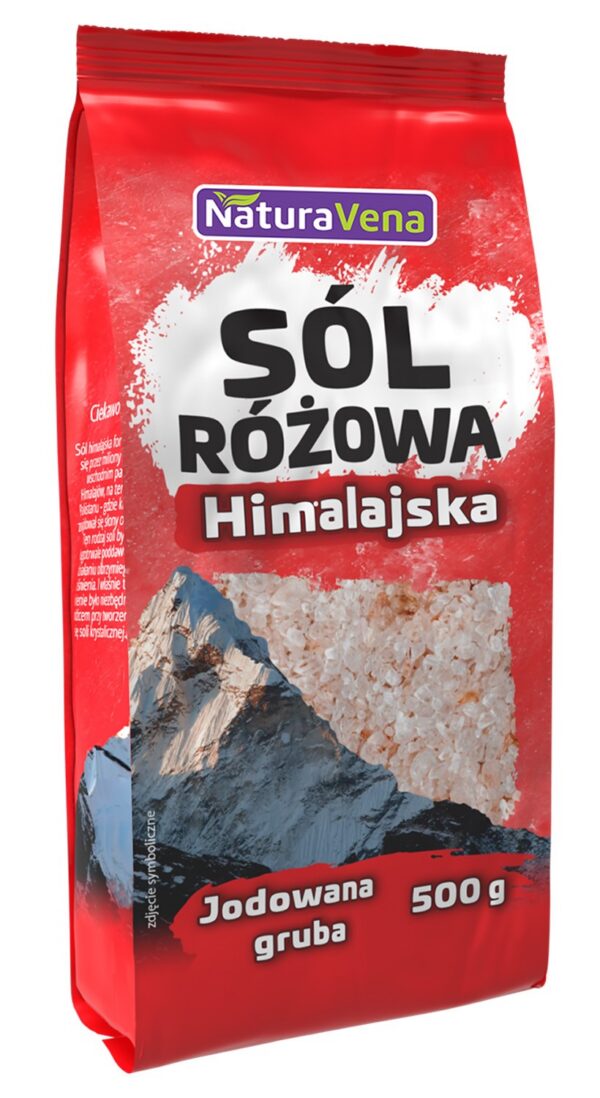 Sól himalajska różowa grubo mielona jodowana 500 g — Naturavena
