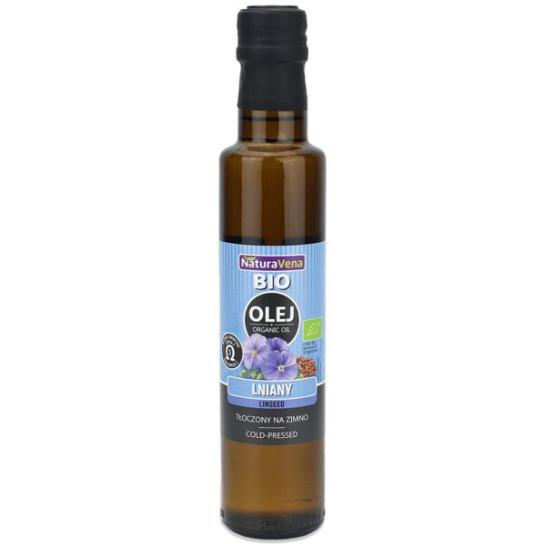 Olej lniany tłoczony na zimno BIO 250 ml — Naturavena