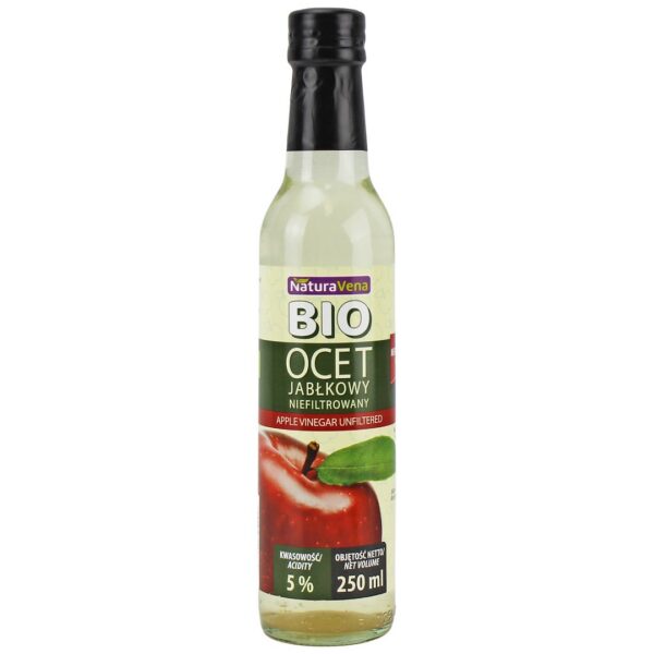 Ocet jabłkowy 5 % niefiltrowany BIO 250 ml — Naturavena
