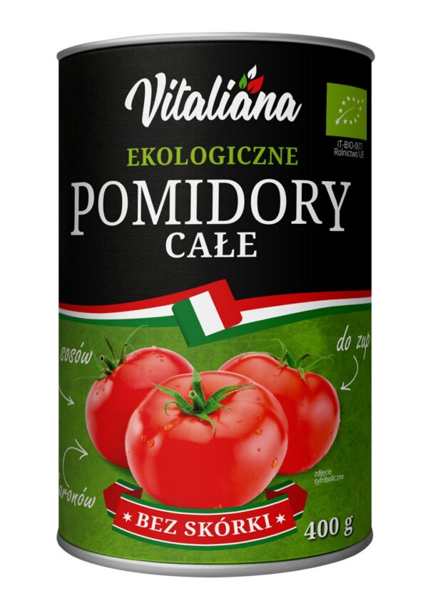 Pomidory całe bez skórki BIO 400 g — Vitaliana