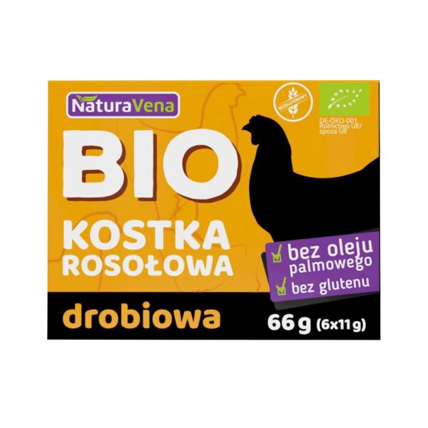 Bulion, kostki drobiowe bezglutenowe BIO (6 x 11 g) 66 g — Naturavena