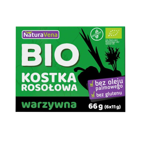 Bulion, kostki warzywne bezglutenowe BIO (6 x 11 g) 66 g — Naturavena