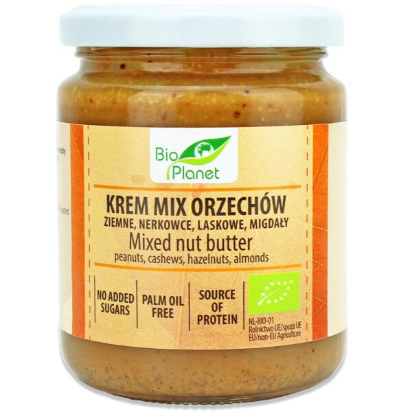 Krem orzechowy mix (4 orzechy) BIO 250 g — Bio Planet