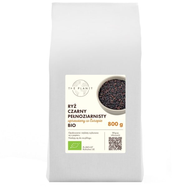 Ryż czarny pełnoziarnisty (uprawiany w Europie) BIO 800 g — The Planet
