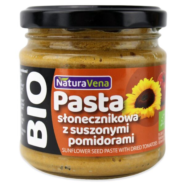 Pasta słonecznikowa z suszonymi pomidorami BIO 185 g — Naturavena