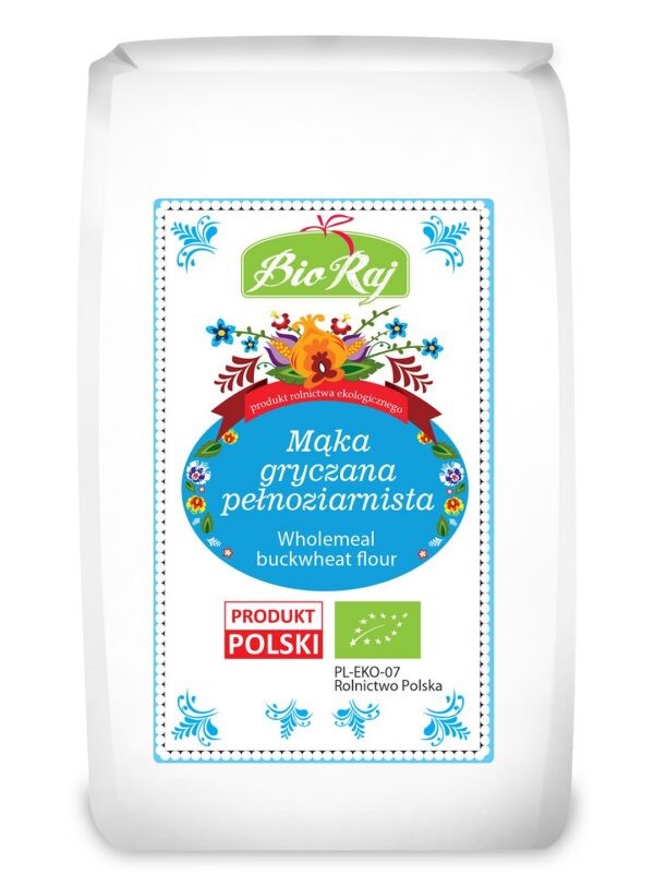 Mąka gryczana pełnoziarnista BIO (polska) 600 g — Bio Raj