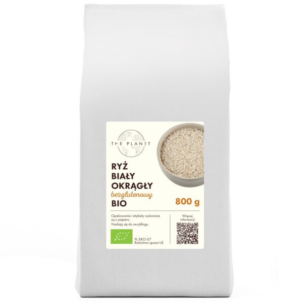 Ryż biały okrągły bezglutenowy BIO 800 g — The Planet
