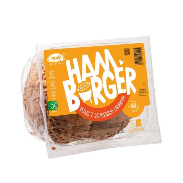 Bułki do hamburgerów z siemieniem lnianym bezglutenowe (2 szt.) 140 g — Incola