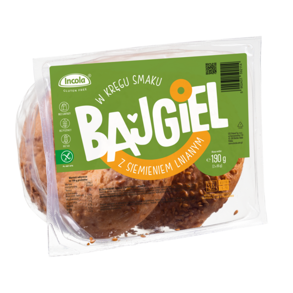 Bajgle z siemieniem lnianym bezglutenowe (2 szt.) 190 g — Incola