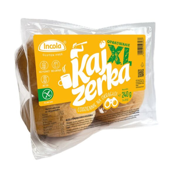Bułki kajzerki XL bezglutenowe (4 szt.) 240 g — Incola