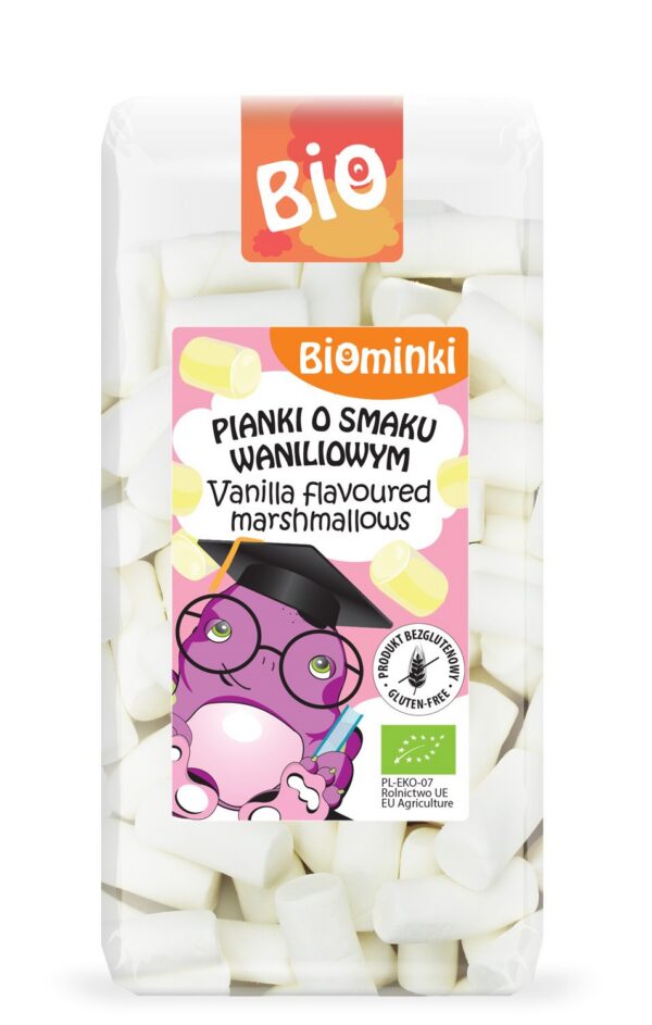 Pianki o smaku waniliowym bezglutenowe BIO 100 g — Biominki