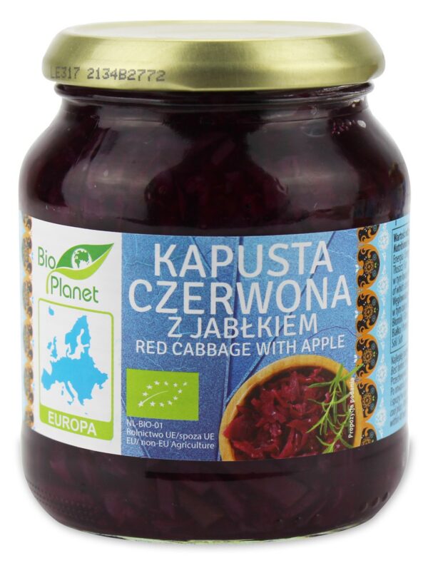 Kapusta czerwona z jabłkiem BIO 340 g — Bio Planet