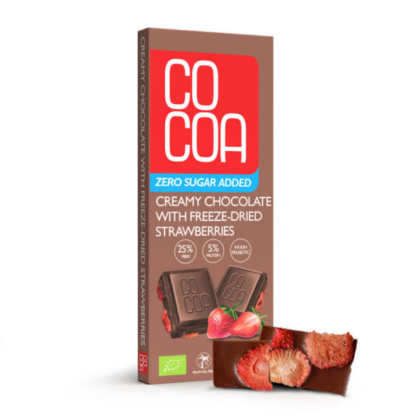 Czekolada creamy z truskawkami bez dodatku cukrów BIO 40 g — Cocoa