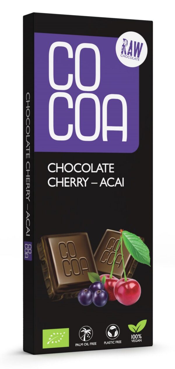 Czekolada surowa wiśnia-acai BIO 40 g — Cocoa