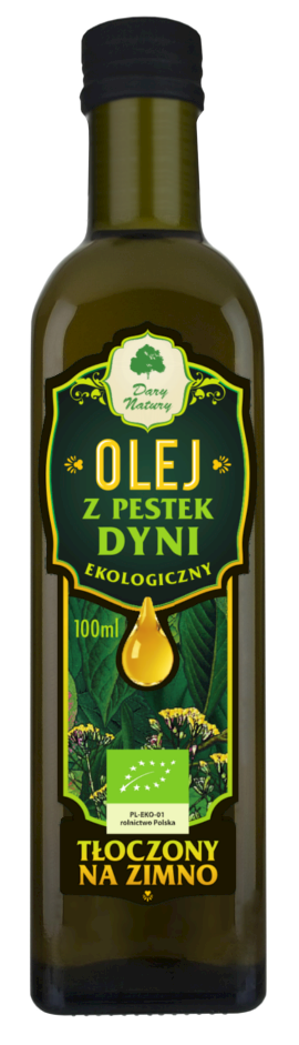 Olej z pestek dyni tłoczony na zimno BIO 100 ml — Dary Natury