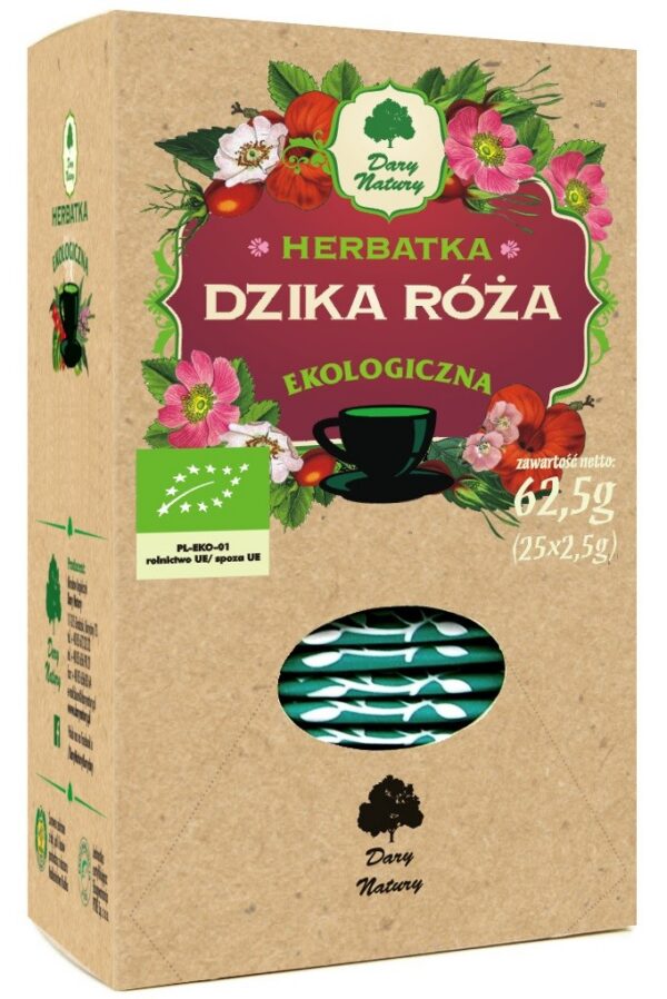Herbatka z dzikiej róży BIO (25 x 2,5 g) 62,5 g — Dary Natury