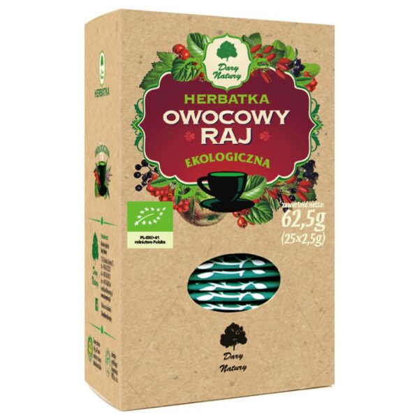 Herbatka owocowy Raj BIO (25 x 2,5 g) 62,5 g — Dary Natury